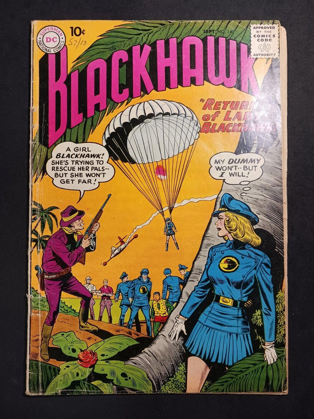 1959 BlackHawk #140 DC Comics 2nd Appearance of Lady Blackhawk, G+ 3.0