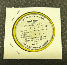 Load image into Gallery viewer, 1962-63 Shirriff Hockey Coin Mint Dave Keon #52, All star
