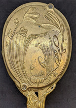 Load image into Gallery viewer, Early 1900&#39;s France Art Nouveau Brass Hand Mirror
