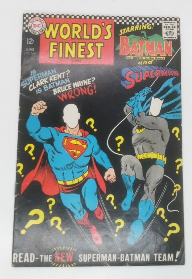 1967 World's Finest Comics: Batman and Superman #167, DC Comics, FN 6.0
