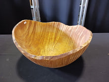Load image into Gallery viewer, Large Handmade Deep Wooden Bowl, Tiger Stripe Design
