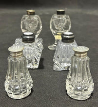 Load image into Gallery viewer, Sterling / Cut Crystal Salt and pepper lot of 6
