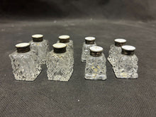 Load image into Gallery viewer, Sterling / Cut Crystal Salt and Pepper lot of 8
