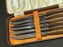 Load image into Gallery viewer, Cutlass Leppington Sheffield England Mid Century Modern Steak Knife Set w/ Case
