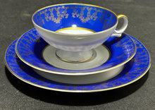 Load image into Gallery viewer, Vintage Kertel Jacob Gold+Blue Germany Trio Cup and Saucer
