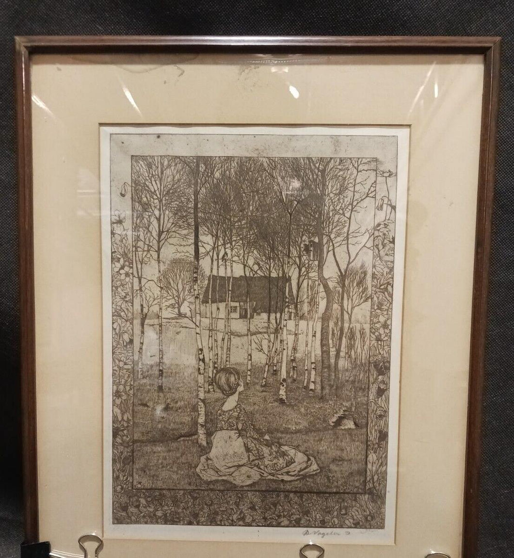 Frühling (1896) R14IIC - Heinrich Vogeler (German, 1872 – 1942) Signed Artwork