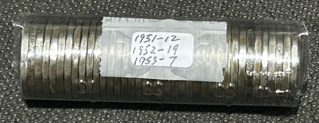 1951-53 Canada 5cent roll of Coin EX+