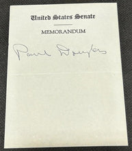 Load image into Gallery viewer, Vintage Paul Howard Douglas Senator of Illinois Autographed / Signed Cutout, EX
