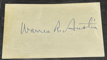 Load image into Gallery viewer, Vintage Autograph of Warren Robinson Austin Senator of Vermont, EX (2)
