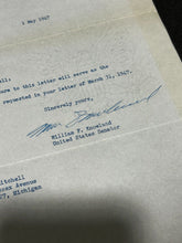 Load image into Gallery viewer, 1st May 1947, SIGNED letter by William F. Knowland Senator of California, EX
