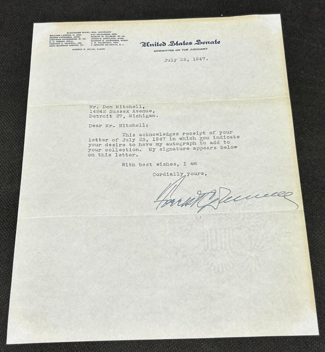 July 25th 1947 Autograph Letter of Forrest C. Donnell Senator of Missouri, EX
