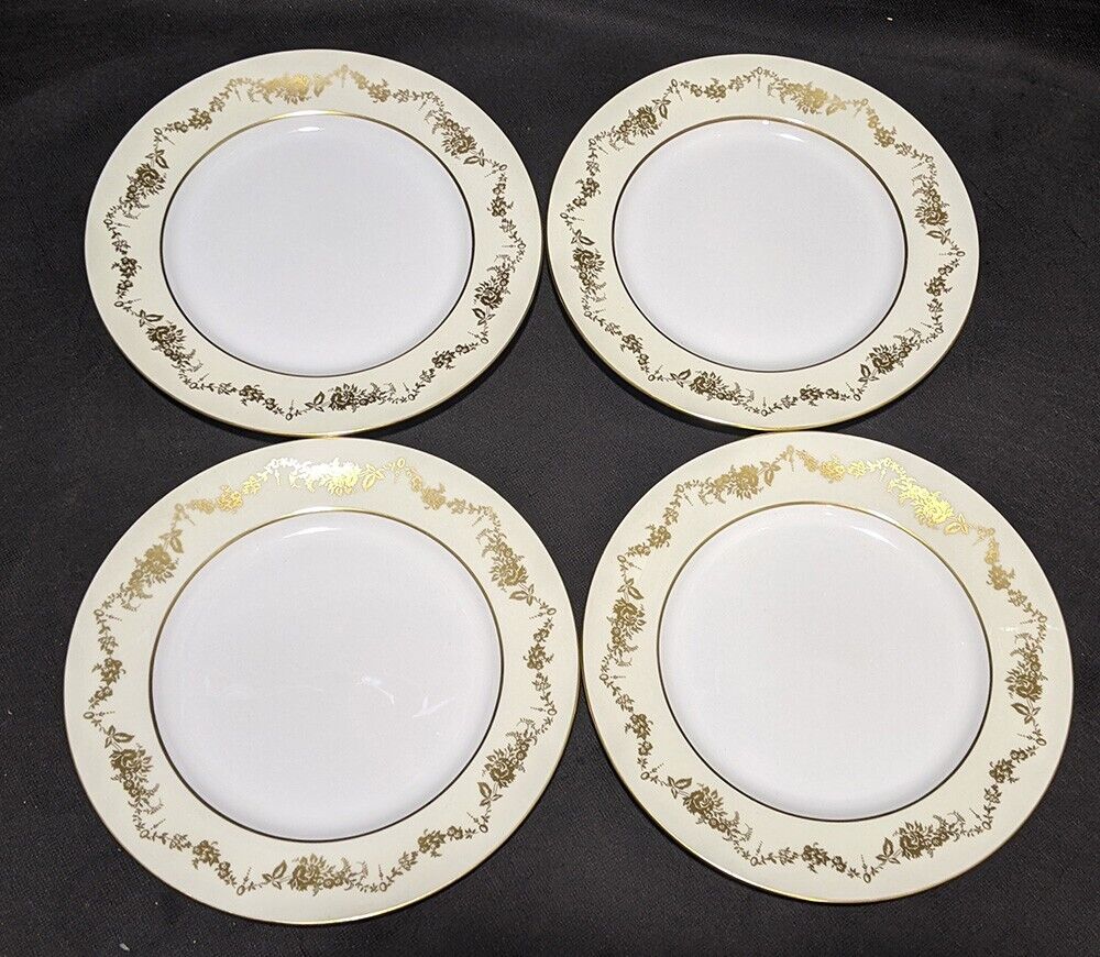 4 x AYNSLEY Fine Bone China Dinner Plates - Highfield Pattern