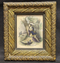 Load image into Gallery viewer, Vintage Framed Print Engraving - Romance Scene - Drawn By J. Brown
