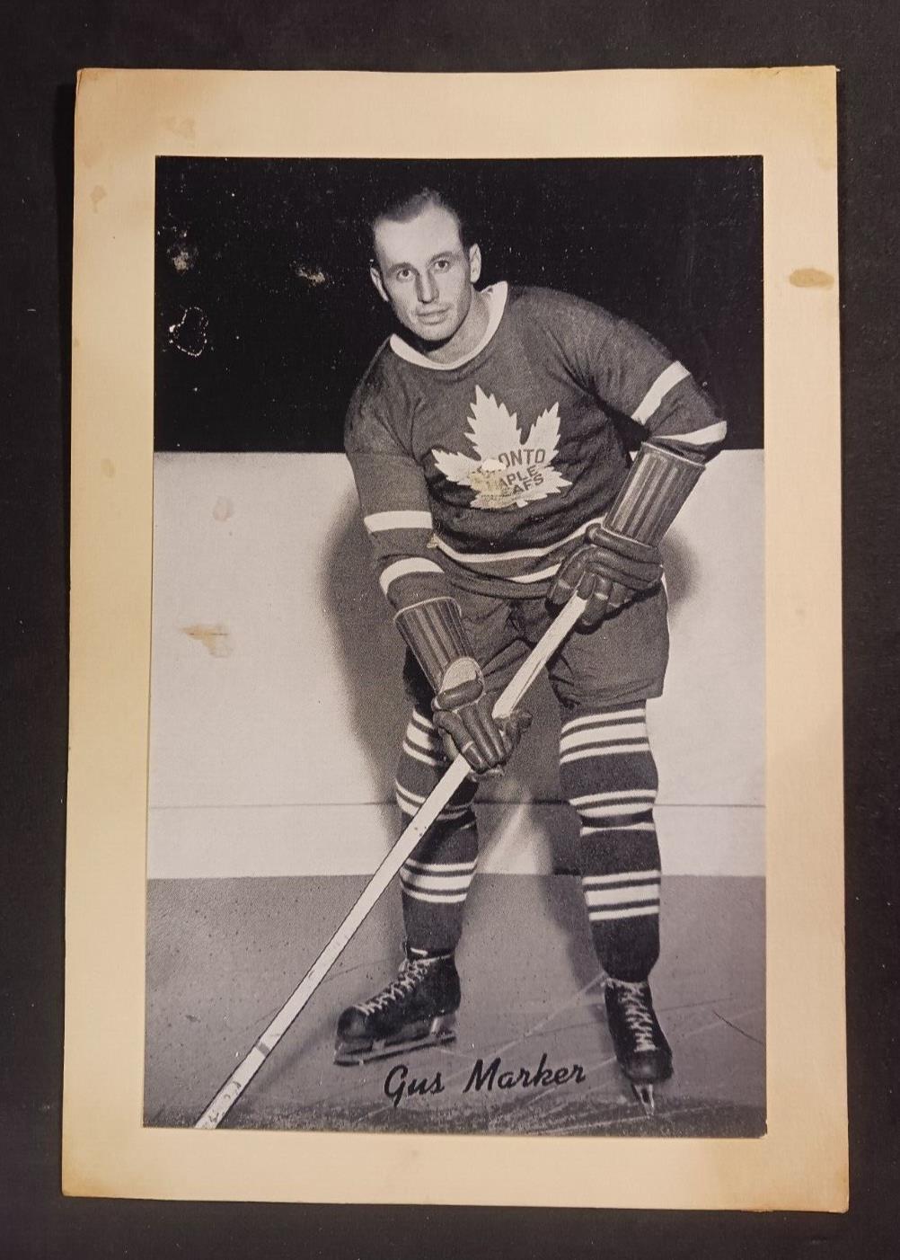 1934-43 Beehive NHL Photo -Gus Marker - Toronto Maple Leafs -Paper Loss Back