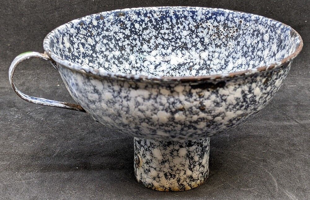 Vintage Enameled Metalware Funnel