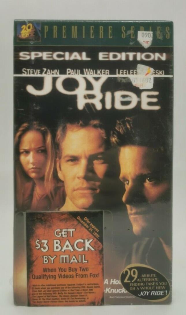 Joy Ride - Special Edition by Steve Zahn, Paul Walker (2006, VHS Tape) SEALED