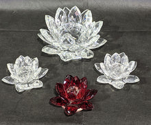 Load image into Gallery viewer, 3D Flower Shaped Candle Holders - 3 Clear, 1 Red
