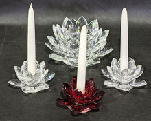 Load image into Gallery viewer, 3D Flower Shaped Candle Holders - 3 Clear, 1 Red
