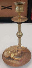 Load image into Gallery viewer, Unique Pair of Brass Candle Stick Holders - Putti Cherub
