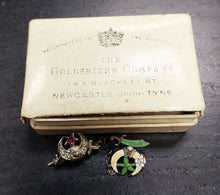 Load image into Gallery viewer, Kent 10KT-14KT Sword &amp; Moon Crescent Chained Brooches
