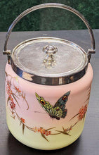 Load image into Gallery viewer, Victorian Thomas Webb &amp; Sons Queens Burmese Ware Sunset Glass Biscuit Barrel
