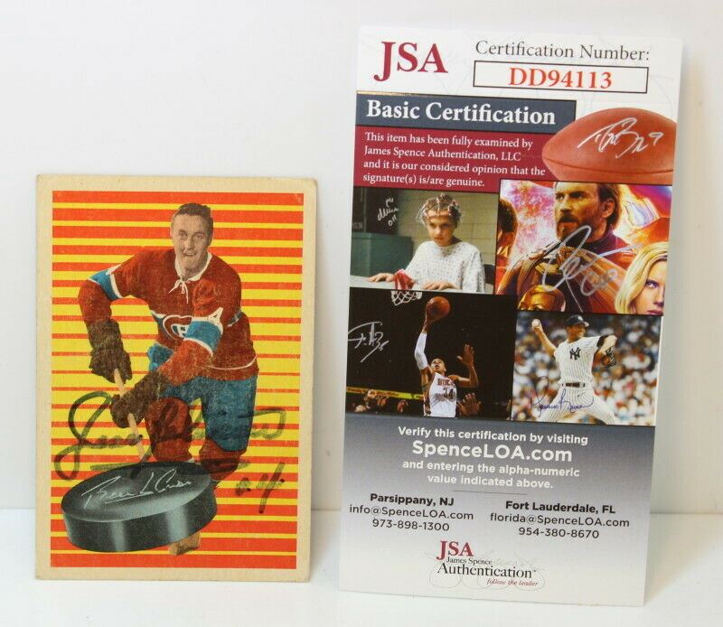 Jean Beliveau Autographed Hockey Card - JSA Certified