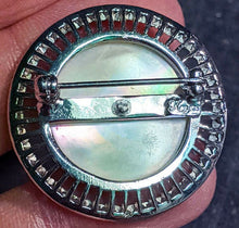 Load image into Gallery viewer, Mother of Pearl &amp; Rhinestone Maple Leaf Brooch &amp; Earrings by Keyes
