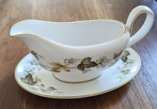 Load image into Gallery viewer, Royal Doulton Translucent China - Larchmont Pattern - Gravy Boat &amp; Saucer
