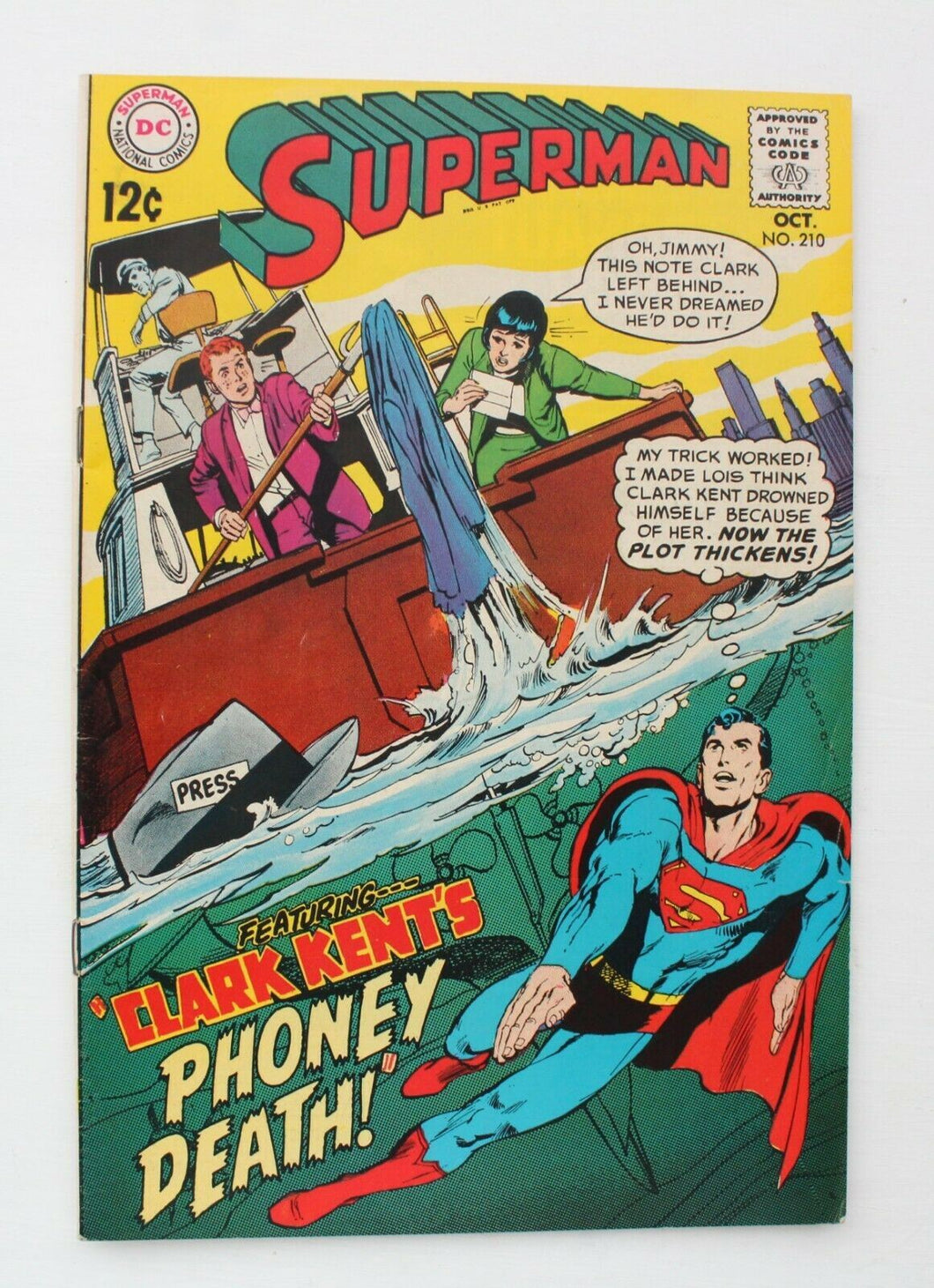 Superman #210 (October 1968) in FN 6.0 Shape
