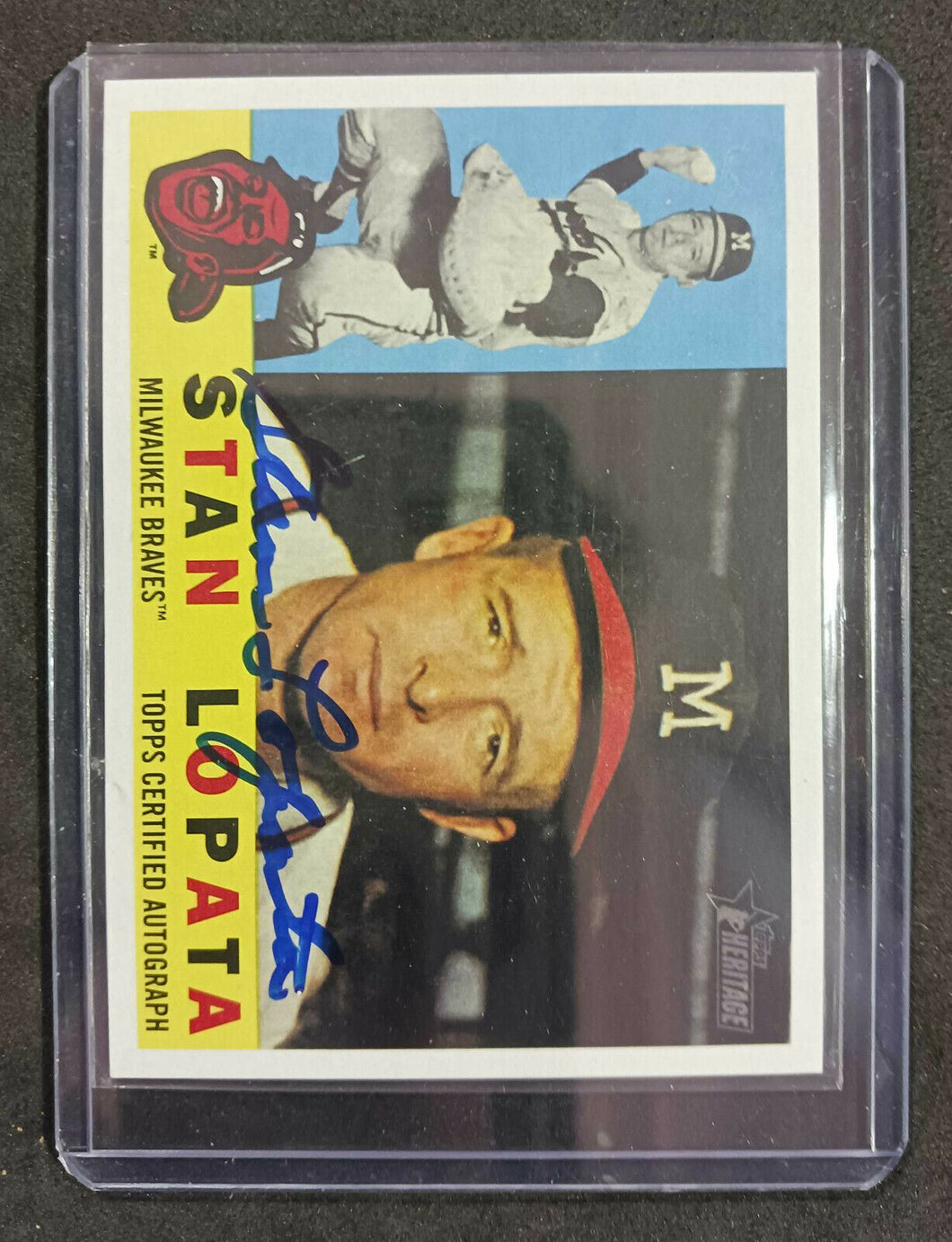 2009 Topps Heritage Blue Ink Autograph #ROA-SL STAN LOPATA