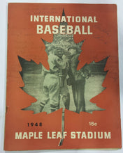 Load image into Gallery viewer, 1948 Toronto Maple Leafs vs Jersey City Baseball Program Signed by Bubba Church
