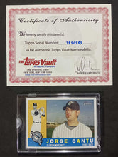 Load image into Gallery viewer, 2009 Topps Heritage Baseball Card #152 Jorge Cantu No Back COA 1/1
