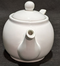 Load image into Gallery viewer, Small, White Ceramic Bachelors Teapot With Infuser Inside

