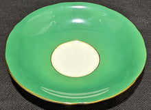 Load image into Gallery viewer, AYNSLEY Fine Bone China Saucer - Green With Gold Trim
