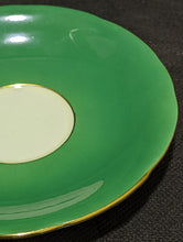 Load image into Gallery viewer, AYNSLEY Fine Bone China Saucer - Green With Gold Trim

