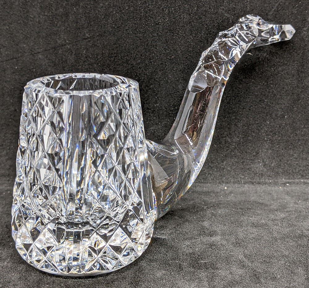 Vintage Crystal / Glass Tobacco Pipe Paperweight
