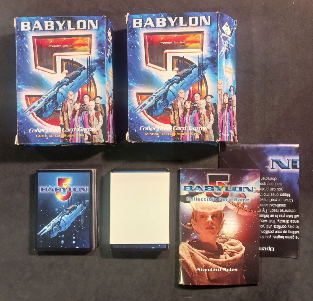 1998 Babylon 5 Card Game Earth Starter Decks x 2 60 + Cards in Each Box