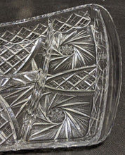 Load image into Gallery viewer, Vintage Crystal Serving Tray - Rectangular - Divided - Pinwheel Pattern
