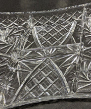 Load image into Gallery viewer, Vintage Crystal Serving Tray - Rectangular - Divided - Pinwheel Pattern
