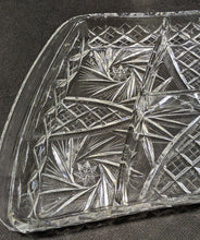 Load image into Gallery viewer, Vintage Crystal Serving Tray - Rectangular - Divided - Pinwheel Pattern
