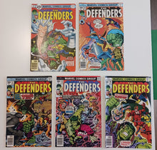 Load image into Gallery viewer, 1976-77 Marvel Comics The Defenders #38,39,42,43 and 46 Newsstand Lots
