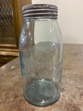 Load image into Gallery viewer, Vintage Eatons Toronto Crown Sealer Jar Aqua
