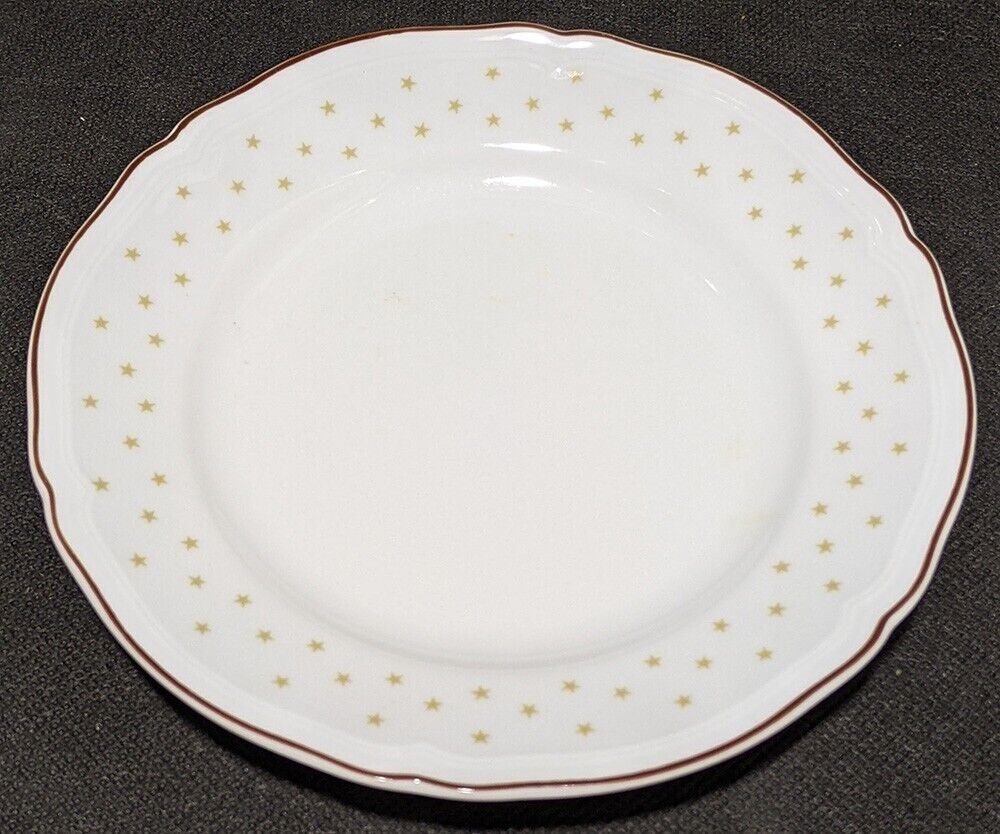 Ginori Bone China Bread & Butter Plate -- Stars With Red Trim