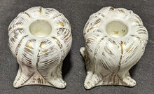 Load image into Gallery viewer, Pair of Ceramic Candle Stick Holders by Haeger with Gold Tweed Glaze (22Kt)
