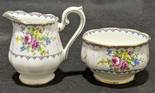 Load image into Gallery viewer, Royal Albert Bone China Tea Cup &amp; Saucer Set - Petit Point - Cream &amp; Sugar
