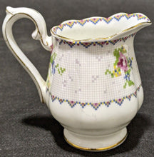 Load image into Gallery viewer, Royal Albert Bone China Tea Cup &amp; Saucer Set - Petit Point - Cream &amp; Sugar
