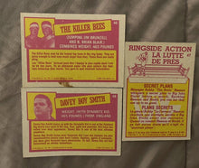 Load image into Gallery viewer, WWF O Pee Chee cards #46 Killer Bees, #47 Ringside Action #48 Boy Smith 1985
