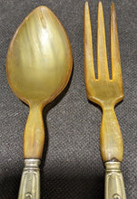 Load image into Gallery viewer, Resin Topped Silver Plate Handle Salad Serving Set - Believe To Be Christofle
