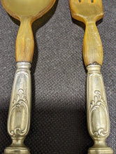 Load image into Gallery viewer, Resin Topped Silver Plate Handle Salad Serving Set - Believe To Be Christofle
