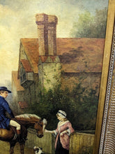 Load image into Gallery viewer, Large Original Artwork - Oil on Canvas - Man on Horse, Woman &amp; Dog
